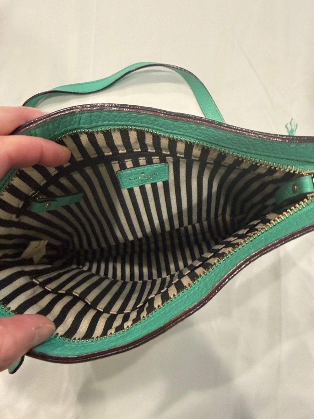 kate spade Green Teal Pebbled Leather Crossbody Bag - Picture 5 of 15
